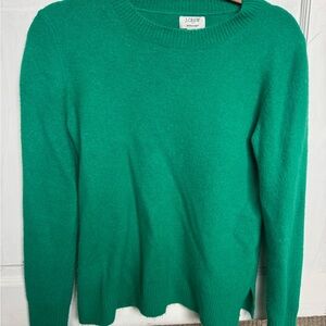J. Crew Super Soft Vibrant Green Crew Neck Sweater